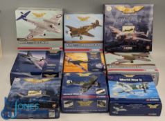 9x Boxed 1/144 Scale Corgi Aviation Archives Diecast Models to Include Hawker Hunter FGA9, Douglas