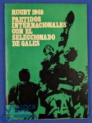 Scarce 1968 Argentine Interior Selection v Wales Rugby Programme: The well-known pictorial green