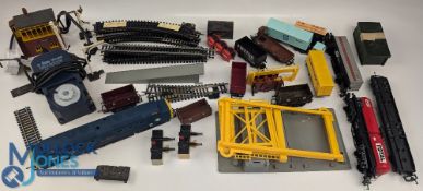 OO Gauge Hornby Triang Lima, to include Triang buildings, Lima rolling stock controller track, and
