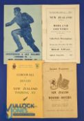 1953-4 English Teams v New Zealand Rugby Programmes (4): v Western Counties (Bristol), Cornwall &