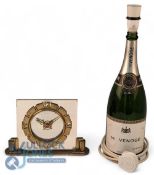 Art Deco Mantel Clock Mirror and brass finish by British Electric Meters, plus a drilled 1979 De