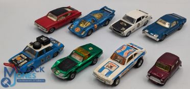 Corgi Diecast Cars, a loose collection of Hillman Hunter rally car, Ford Capri, Corvette Stingray
