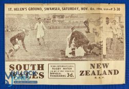 1944 South Wales v the NZ RAF Rugby Programme: At Swansea 11/44, the Kiwi fliers' visit, part of