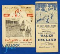 1943 & 44 England & Wales Rugby Programmes (2): W v E at Swansea 11/43 & E v W at Gloucester 04/