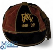 1931-32 Auckland (NZ) Rugby Honours Cap: Cox the Hatters Auckland make, neat maroon and black issue