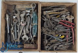 Vintage Tool Collection: to include socket sets, adjustable wrench, pliers, garden tools, and more