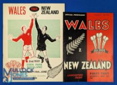 1969 New Zealand v Wales Rugby Programmes (2): Both tests from the 'reality-check' Wales tour Down