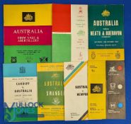 1966-7 Welsh Sides v Australia Rugby Programmes (7): v Cardiff, Newport, Swansea, Llanelli, Ebbw