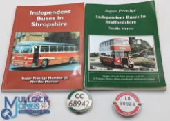 Vintage Bus Thamesway PGV Driver Public Service Conductor Driver Badges, plus 2x books of