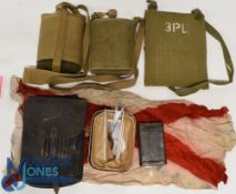 Military Selection, to include 2x WWII 1937 pattern water bottles, map case, WWII German K98 /