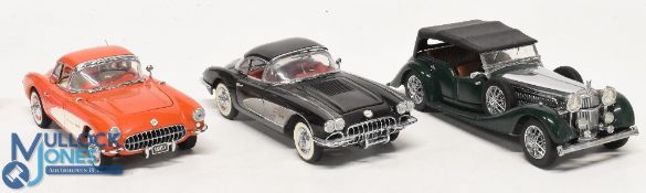 Franklin Mint 1:24 Scale Cars, to include 1938 Alvis 4.3, 1957 Corvette Fibre Glass, 1958 Corvette -
