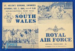 1944 South Wales v the RAF Rugby Programme: At Swansea 10/44, the by-then regular clash, VG