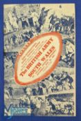 1941 South Wales v the Army Rugby Programme: At Swansea near Christmas 1941, inc attractive photos