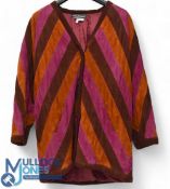 c1990 Salvatore Ferragamo Italian Designer Suede Jacket, red, pink striped -size M, in good