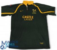 South Africa Rugby Jersey: Match-prepared for sub Krige, 19, v Eng 24/11/2001. Ironed on name,
