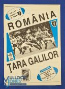 Very rare 1994 Romania v Wales Rugby Programme: RWC 1995 Qualifier: this time Wales DID win in