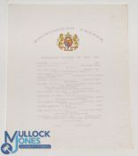 Finely Printed Souvenir Programme of a Musical Evening at Buckingham Palace - 1881. Very
