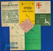 1960-61 English Sides v S Africa Rugby Programmes, Some Scarcer (5): v Southern (w ticket),