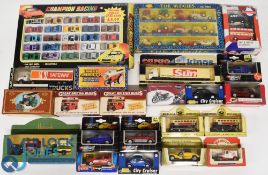 Various Diecast Models. Atlas Great British Buses, City Cruisers, Harrod's, Champion Racing, The
