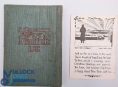 WWII Prisoner of War Wartime Log Book and Christmas 1942 Postcard; the wartime log book has sketches