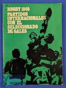 Scarce 1968 Argentine Selection 3 v Wales Rugby Programme: The well-known pictorial green covered