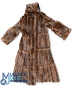Vintage Reversable Mink Coat, with small printed checked cotton outer fabric to one side,
