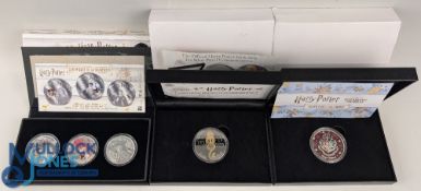 Harry Potter Silver Coin Sets. 2021 Official 3oz Silver set, Silver Christmas Medal 30g, Dark Arts