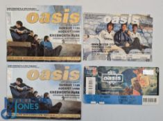 Vintage Oasis Tickets, 2x 1996 Knebworth, 1996 Manchester City, 2009 Heaton Park