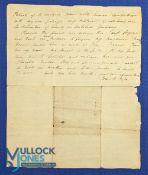 1816 Letter from Johann Philipp Palm Press Martyr to his wife. In the dungeon of the military prison