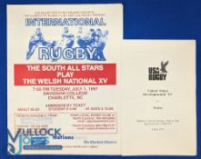 Scarce 1997 Wales in North America Rugby Programmes (2): Scarcer issues from games the South All-