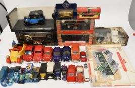 Various Diecast Models. Majorette 1:24 scale 4105 Bugatti 55, 4101 Bugatti 55, Burago Mercedes