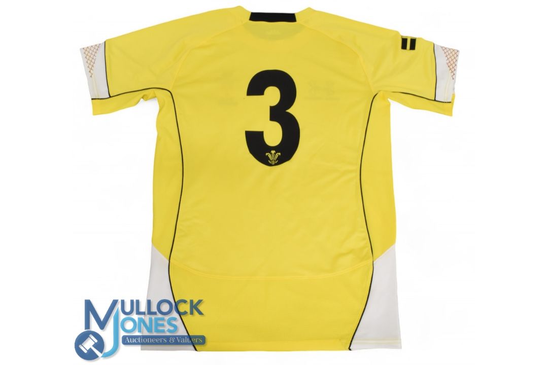 2008-9 Yellow Wales no.3 Match Prepared Rugby Jersey: Unnamed loose-head prop's short sleeved issue. - Image 2 of 2