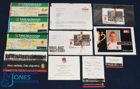 Lewis Moody England Rugby Memorabilia (16): His 2007 RWC Changing Room Picture, four England p