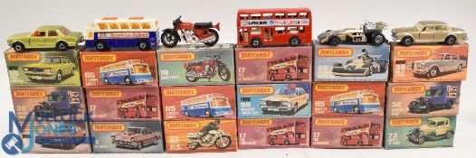 Matchbox 75 Series Diecast Cars to include 4 57 Chevy, 8 Rover 3500, 17 Laker Sky Train x3, 1953-
