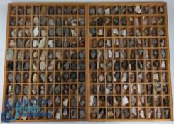4x Wooden drawers of Rock Fossils, Crystals, Mineral Samples, #400 assorted rocks/minerals items all