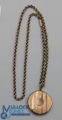 9ct Gold Pendant - round pendant which opens to hold two photographs, on a small belcher chain (