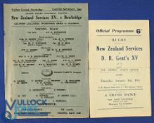 Scarce 1945-6 v New Zealand Services Rugby Programmes (2): Fascinating survivors from the end of and
