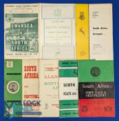 1960-61 Welsh Sides v S Africa Rugby Programmes (7): v Cardiff, Pontypool/Cross Keys (grubby),