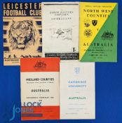 1957-8 Other English Sides v Australia Rugby Programmes (5): v Cambridge Univ, Leicester/E Midlands,