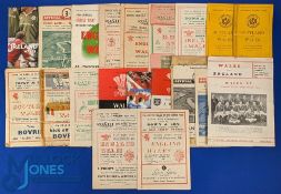 1946-53 etc Wales International Rugby Programmes plus (c.20): In mixed conditions, hence level of