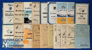 1947-1988 Barbarians Rugby Programme Selection (20): v NZ 1954, 1978; v S Africa 1952(2); v