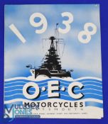 Automobilia - OEC Motor Cycles 1938 Sales Catalogue - fold out sales catalogue illustrating four