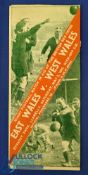 1942 East Wales v West Wales Red Cross Game Rugby Programme: Tall three-way fold issue from