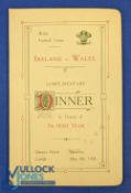 1924 Rugby Dinner Menu, Wales v Ireland, autographed: From Cardiff, slightly larger 4pp decorative