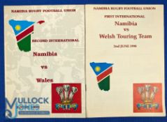 1990 Namibia v Wales Test Rugby Programmes (2): The neat A5 issues from this groundbreaking visit'