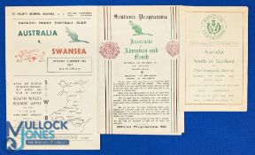 1947-8 Welsh & Scottish Sides v Australia Rugby Programmes (4): v Aberavon/Neath, Llanelli,