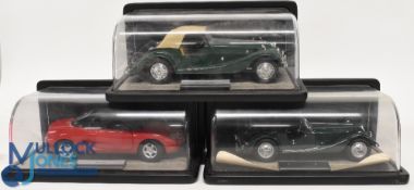 1:16 /18 Scale Cars, to include Kyosho Morgan, Polistil Morgan Plus 8, Corgi MGF all in display