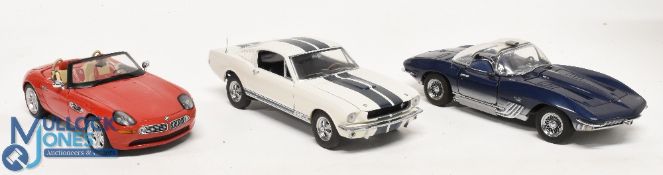 Franklin Mint 1:24 Scale Cars, to include 1965 Shelby GT350, Corvette Shark, BMW Z8 - with documents
