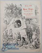 Savage Club Menu for December 11th, 1909, honouring Major John Leslie, with cartoon illustrations on