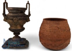 Grand Tour 19th century French Urn. Twin handled with Lion head design having female and male